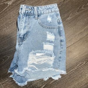 High rise jean shorts